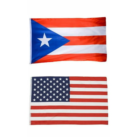 2 Flags Puerto Rican Flag Of Puerto Rico 3 X 5 Feet And American
