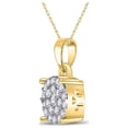 thumbnail image 2 of Diamond Queen 10kt Yellow Gold Womens Round Diamond Cluster Pendant 1/4 Cttw, 2 of 2