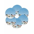 thumbnail image 7 of 13 Inch Round Placemats Set of 6, Blue Christmas Non Slip Heat Insulation PP Table Mats, Xmas Snowman Winter Snowflakes Forest Tree Washable Place Mats for Kitchen Dining Party Table Decor, 7 of 7