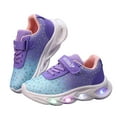 thumbnail image 4 of Zanarzt Toddler Girl Tennis Shoes Light Up Shoes for Girls Toddler Walking Shoes Girls Kids Baby Casual Shoes Purple,US 12, 4 of 7