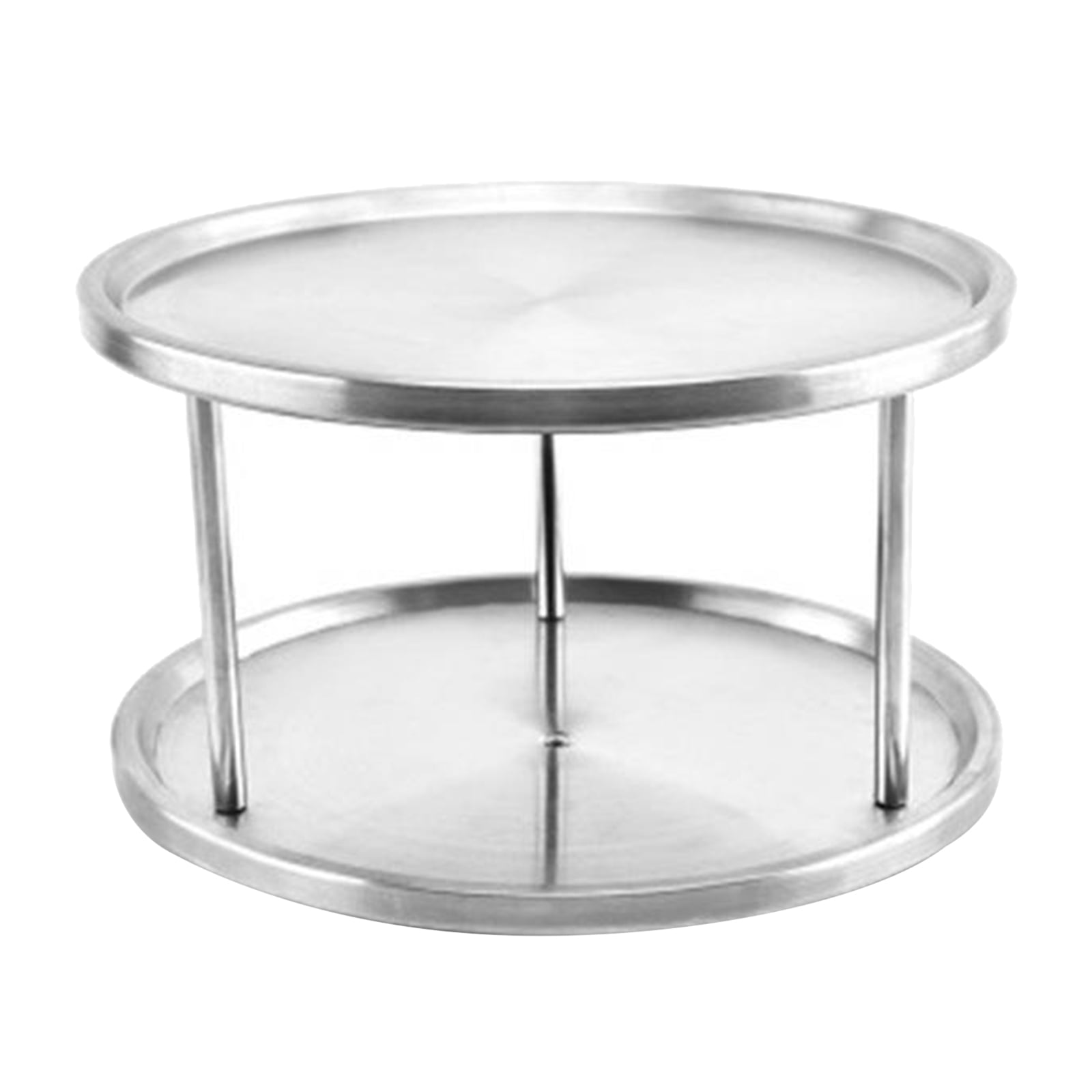 360-degree Turntable 2 Tier Design Details about    Stainless Steel Lazy Susan 