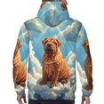 thumbnail image 3 of Bingfone Sunshine Cloud Bulldog Men's Drawstring Hoodie Long Sleeve Pocket Sweatshirts-Large, 3 of 6