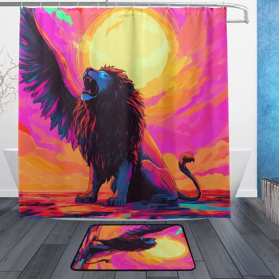 BZSMCE Shower Curtain and Bath Accessory Set,Majestic Dreamer Pattern