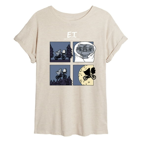 E.T. The Extra Terrestrial - Comic Strip Squares - Juniors Ideal Flowy Muscle T-Shirt