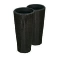 thumbnail image 3 of Balkene Home Noah Round Wicker Tall Planter Decor Box, Versatile Perfect Patio Herb Garden Living Space - 2 Piece Set - Black, 3 of 11