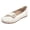 White, variant on Penny Loafers for Women Hollow out Slip on Flat Shoes Fashion V Cut Round Toe Casual Moccasins Outdoor Travel Walking Driving Shoes Beige Size 8