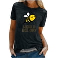 thumbnail image 3 of Graphic Tees for Women Casual Short Sleeve Graphic Print Tee for Everyday Wear Comfortable Crew Neck Top for Women’s Wardrobe Black 3XL, 3 of 4