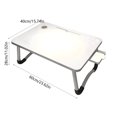 thumbnail image 3 of Clearance Sale - Laptop Lap Desk, Foldable Laptop Tray with Storage Drawer and Cup Holder, Laptop Bed Tray Table, Desk Stand for Bed Lap Tray Portable Standing Table for Bed Couch Floor, 3 of 6