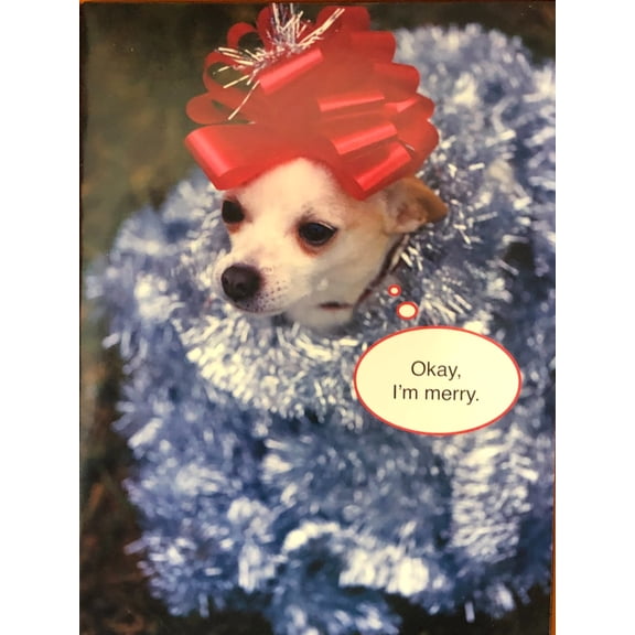 Jolly Holiday 18 Tinsel Chihuahua Puppy Dog Christmas Cards
