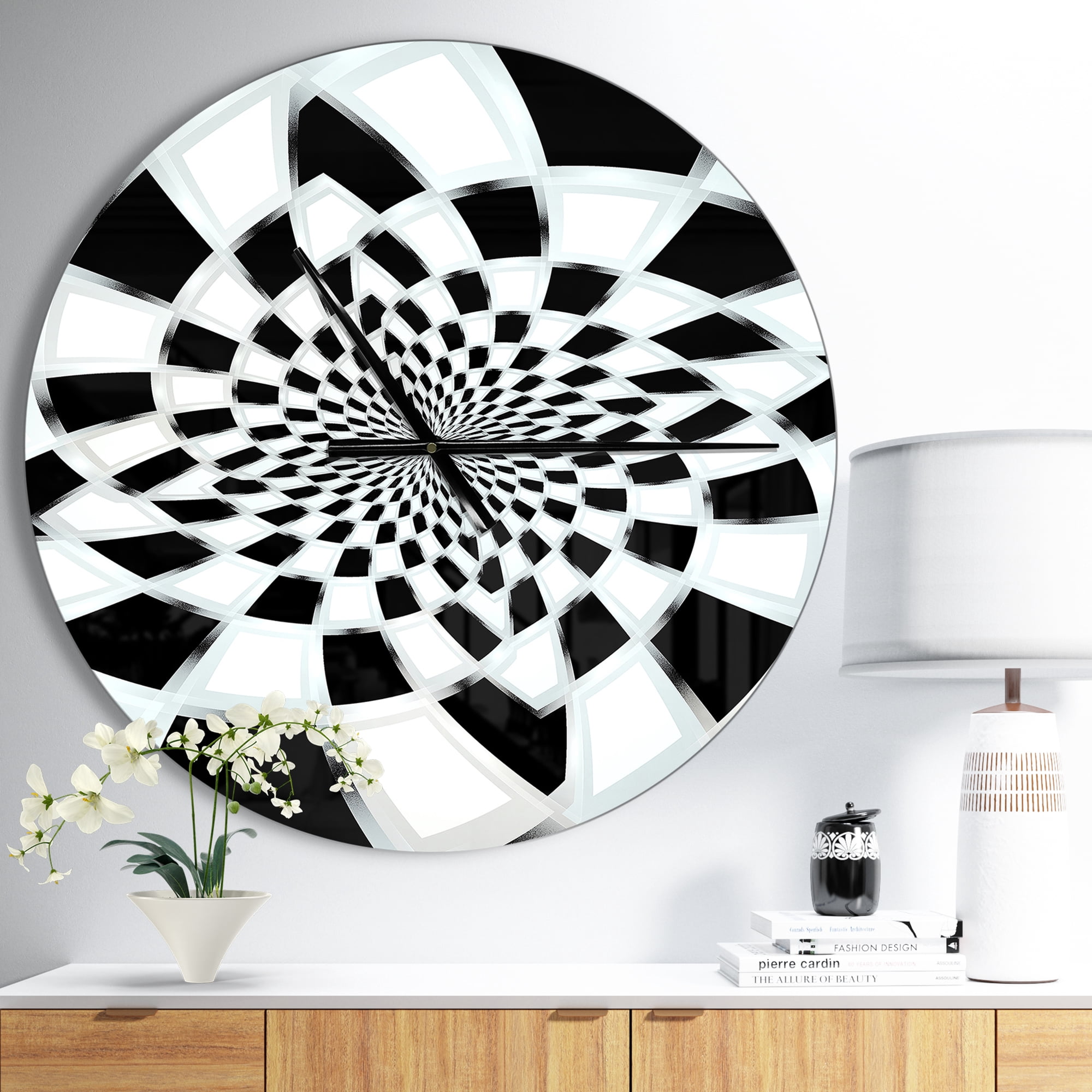 Designart 'Abstract Spiral Fractal Design ' Modern wall clock
