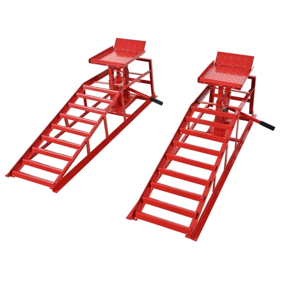 5 Ton Auto Car Truck Service Ramps Lifts, Garage Car Lift Hydraulic Ramps,Automotive Hydraulic Lift Repair Frame Lift(2 Pack) red color,
