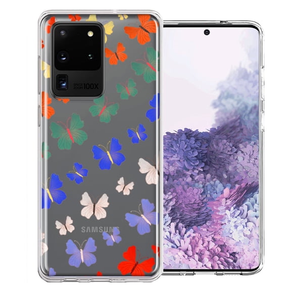 MUNDAZE For Samsung Galaxy S20 Ultra Colorful Butterflies Design Double Layer Phone Case Cover