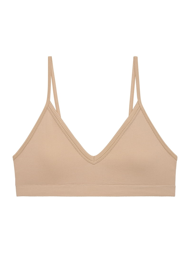 VIP★【 】Stretch Cotton Ribbed Triangle Bralette No Boundaries Women's Seamless Ribbed Triangle Bralette