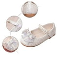 thumbnail image 4 of LUOGENLI Slippers Girls Slippers Size 3-4 Girls Sandals Fashion New Pattern Cute Bow Decoration Versatile Pearl Flat Bottom Comfortable Hook Loop Shoes Kids Slippers Girls Size 10 White 32, 4 of 9