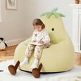 thumbnail image 5 of SUMELL 24 Inch Eggplant-Shaped Bean Bag Sofa Chair, Cute Cartoon Sofa with Washable Cover, Mini Chair for Living Room, Playroom, Yellow, 5 of 7