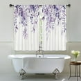 thumbnail image 3 of Purple Eucalyptus Leaves Kitchen Curtains Short Small Rustic Flower Spring Watercolor Botanical Wood Plant Herb Rod Pocket Nature Bedroom Living Room Treatment Fabric 2 Panels 27.5Wx39H Inch, 3 of 6