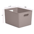 thumbnail image 3 of Superio 22L Large Taupe Ribbed Storage Bin with Lid, Plastic (2 Pack), 3 of 7