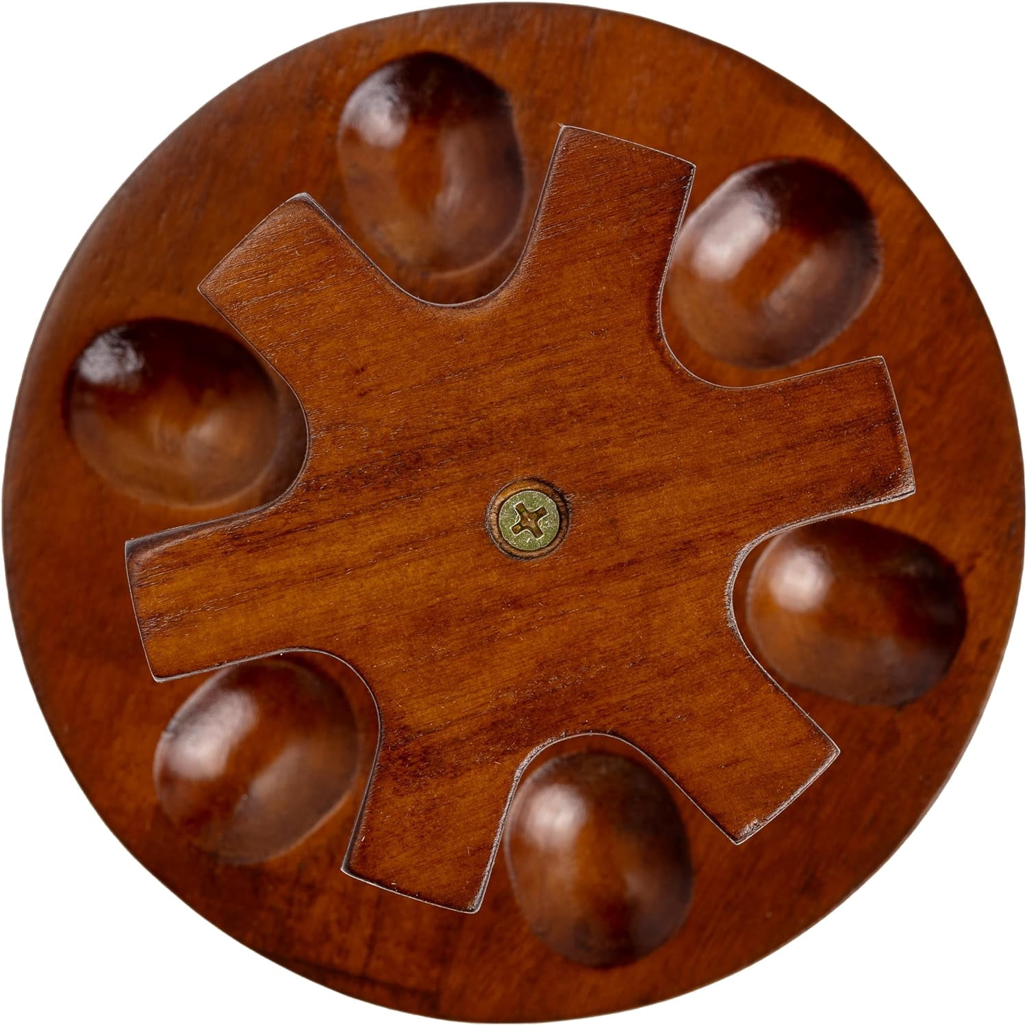 The Big Easy Tobacco Company Round Pipe Stand, 6 Pipe Capacity, Dark Walnut 