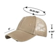 thumbnail image 5 of Toptie 2 Pack Ponytail Hat Mesh Baseball Cap Adjustable High Messy Bun Ponycap-Black & Khaki, 5 of 5