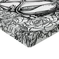 thumbnail image 2 of Ambesonne Tattoo Fitted Sheet, Sketch Style Hourglass, Full Size, Black and White, 2 of 3