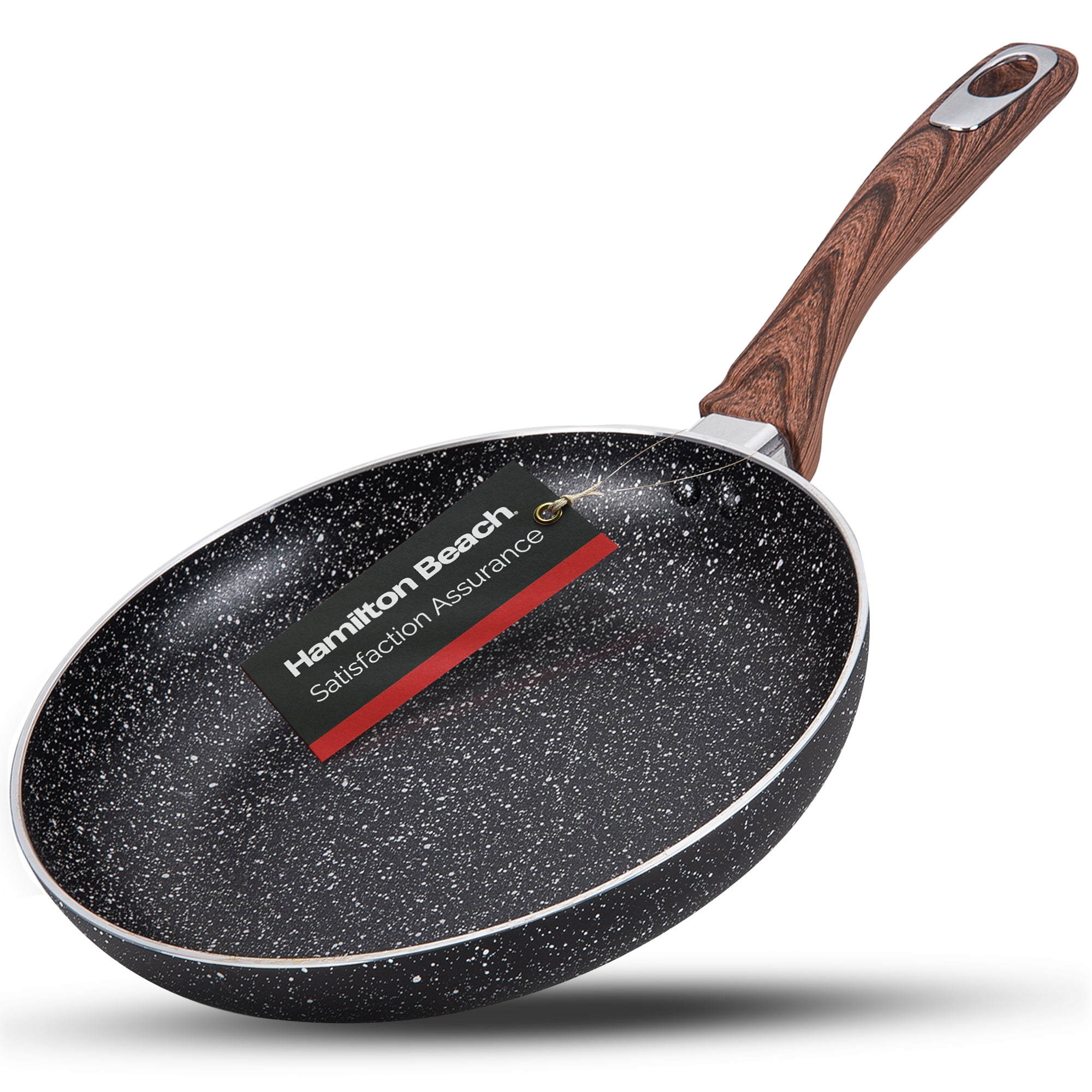Hamilton Beach Saute Pan Aluminum 11-Inch Nonstick Marble Coating, Wood  Like Soft Touch Handle, Multipurpose Fry Pans With Glass Lid, Chef Pan  Stone Cookware Cooking Pan, Induction Bottom, PFOA Free