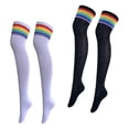 thumbnail image 1 of 2 pares de calcetines hasta mujer Calcetines con de imitación Medias por de Medias Baoblaze Calcetines por encima de la rodilla para mujer, 1 of 8