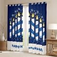 thumbnail image 2 of Feelyou Child Happy Hanukkah Blackout Curtains Set of 2 (52x84 Each), Cartoon David Star Window Curtains, Western Farmhouse Holiday Curtains and Drapes, Living Room Curtains Decor, 2 of 6