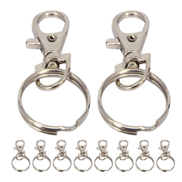 12Pcs Keychain Clips And Rings Key Chains Rings Zinc Alloy Lobster Clasps Keychain Hooks