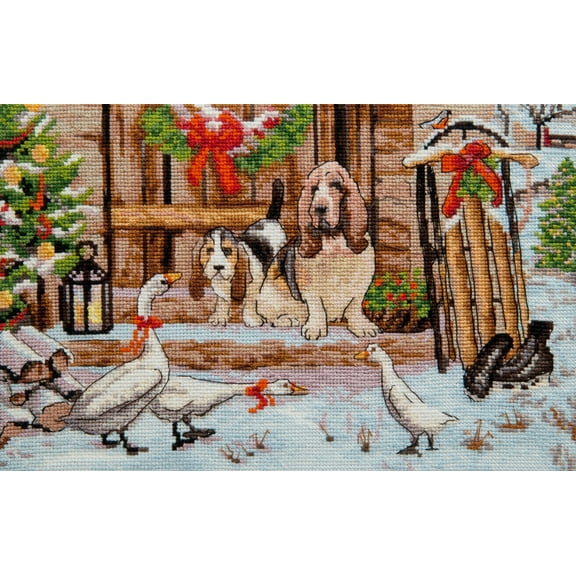 M-489C Counted cross stitch kit "Friends on a walk"