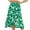 Green, variant on Summer Boho Skirts Women High Waist Floral Print Pleated Maxi Skirt Casual Flowy Swing A Line Irregular Beach Skirts