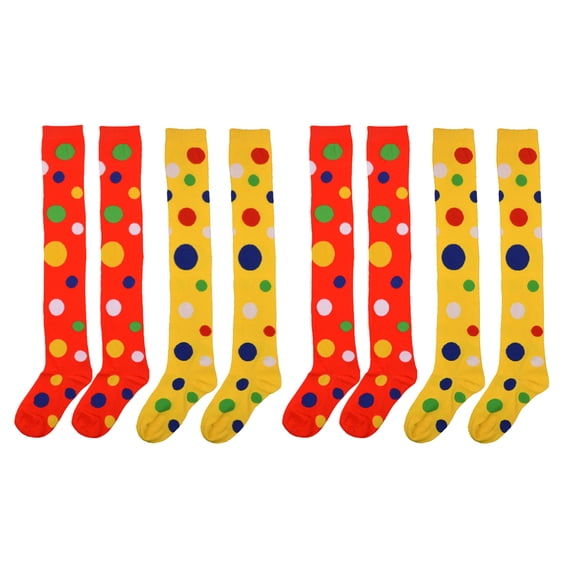 MLINS 2 Pairs Clown Stockings Cosplay Socks Long for Women Girls Women's