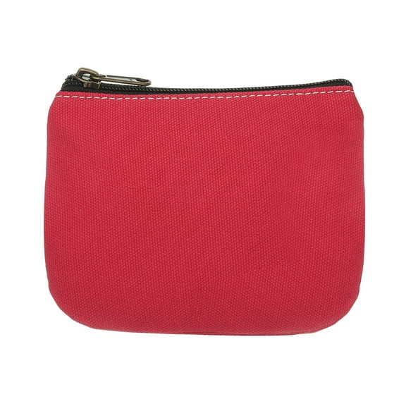 Uxcell Canvas Coin Purse, Small Coin Purse with Zipper Portable Change Pouch Holder Travel Storage Organizer 6x5 in & Bright Red-Fitting for ( Change Coins/ID Card/Jewelry Keys/Cosmatic)