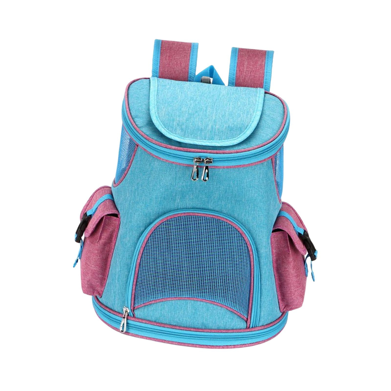 Fzaqwen Pet Carrier Backpack Adjustable Strap 2 Side Bags Carrying Bags Dog Carriers Pet Light Blue 6.6lb