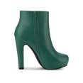 thumbnail image 3 of BLISSFUL STEP Women's Round Toe Zipper Platform Block Heel Ankle Boots, 3 of 7