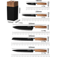 thumbnail image 3 of 5-Piece Knife Set with Block,Wood Grain Handle,Stainless Steel kitchen Knivese, 3 of 7