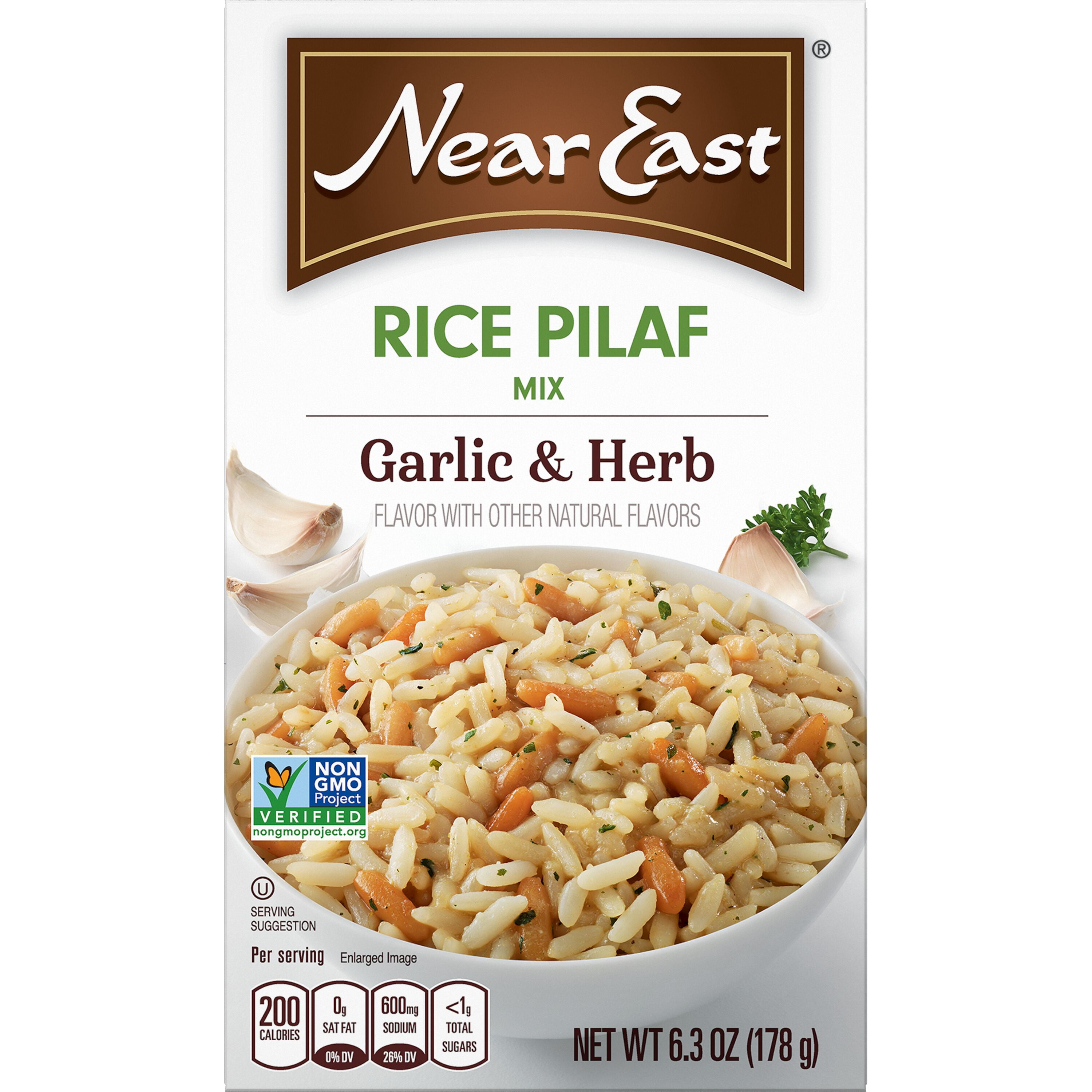 (12 pack) Near East Rice Pilaf, Garlic and Herb, 6.3 oz