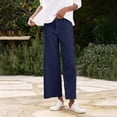 thumbnail image 7 of Women's Pants Fashion Casual Pants For Women Daily Elastic Waist Pockets Straight Solid Color Casual Loose Long Trousers, 7 of 7