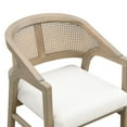 thumbnail image 3 of Christopher Knight Home Mid-Century Upholstered Dining Chairs, Solid Wood, Cane Backs, Light Ash, Set of 2, 3 of 7
