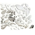 thumbnail image 1 of 48 piezas Etiqueta engomada del espejo de la lágrima Decoración de la pared Espejo acrílico desmontable Pegatinas de pared Espejo 3D Pintura de la pared Sala de estar Baño Hogar Vhermosa BST3040956-1, 1 of 6