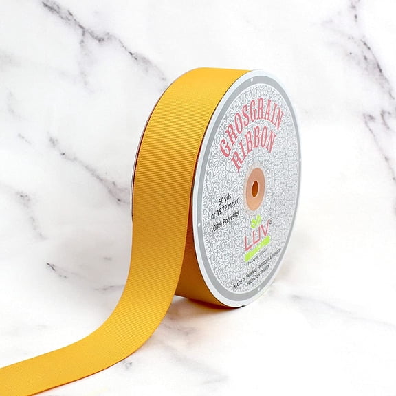 Solid Grosgrain Ribbon – 1-1/2" x 50 Yards, Light Gold