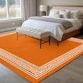 thumbnail image 4 of 6'x9' Area Rugs, Burnt Orange Geometric Indoor Outdoor Area Rug for Living Room Bedroom, Country Greece Key Art Washable Bathroom Rugs Kitchen Floor Carpet Mats Home Decor Aesthetic, 4 of 8