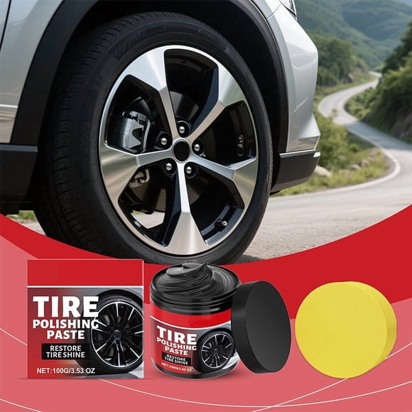 EGNMCR 100g Tire Polishing Paste Car Tire Shine Portable Cracking Tire Maintenance Wax With Applicator Pad Polishing compound