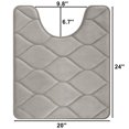thumbnail image 2 of Smiry Memory Foam U-Shaped Bathroom Rugs, Soft & Non-Slip Toilet Rugs, Water Absorbent and Machine Washable Contour Bath Mats, 24"x20", Grey, 2 of 8