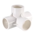 thumbnail image 1 of Conector de tubo de codo de 4 vías, grado de mobiliario, accesorios de esquina en forma de T de 1 pulgada, color blanco, 2 piezas, 1 of 3