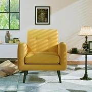 JustRoomy Accent Chair Modern Single Sofa Fabric Armchair Bedroom Chair, Yellow