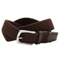 thumbnail image 4 of Falari Men Stretch Belt Canvas Elastic Fabric Woven Braided Belt Style 1005 Dark Brown Medium, 4 of 5