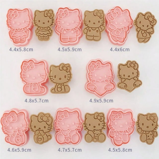Sanrio Cookies Mold Set Party Dim Sum Cute Cartoon Hello Kitty My Melody Cinnamonroll Pochacco Cookie Dumpling Baking Tool Gifts