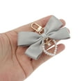 thumbnail image 4 of Unique Bargains 1 Pc Handbag Charms Keychains Faux Pearl Heart Bow Bag Accessories Gray, 4 of 5