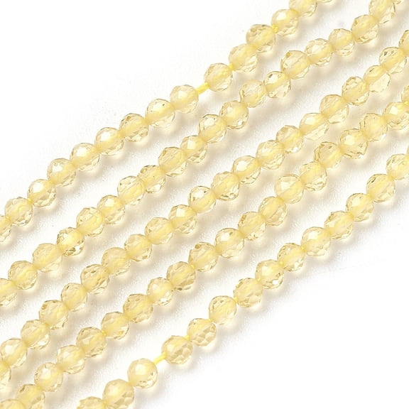 Transparent Glass Beads Strands Faceted Round Yellow 2mm Hole: 0.5mm about 164~182pcs/strand 14.8~15.7 inch(37.5~40cm)