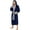 Navy/Light Grey, variant on Mens Hooded Robe, Big and Tall Full Length Plush Robe for Men Long Fleece Bathrobe(Navy/Grey, Large-X-Large)